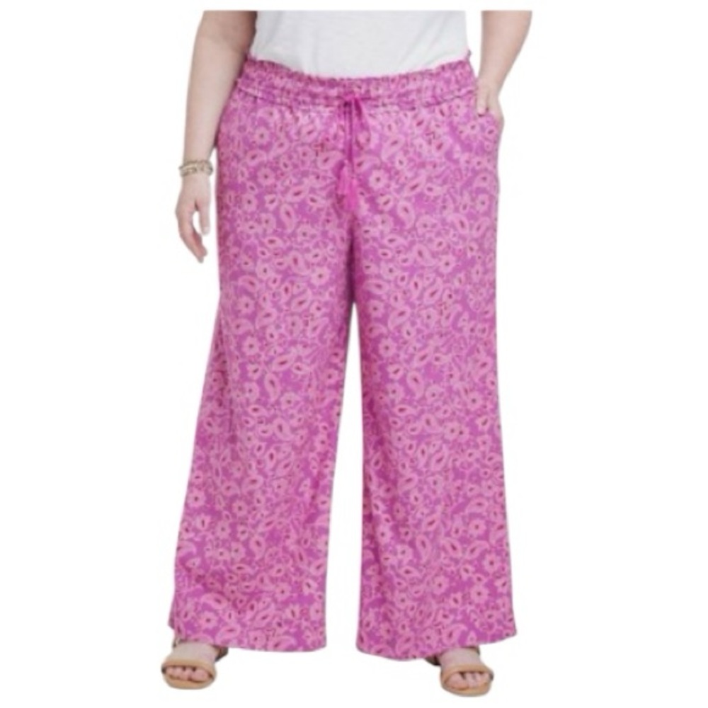Knox Rose Magenta Paisley Pants size XL - Picture 2 of 8